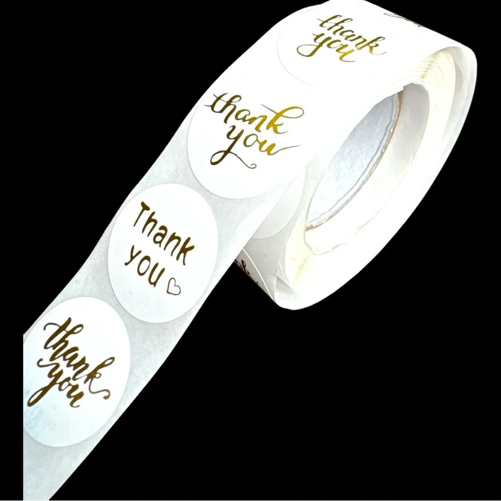 thank you stickers Gold (variety pack) 1in round | shipping supplies - Picture 4 of 9